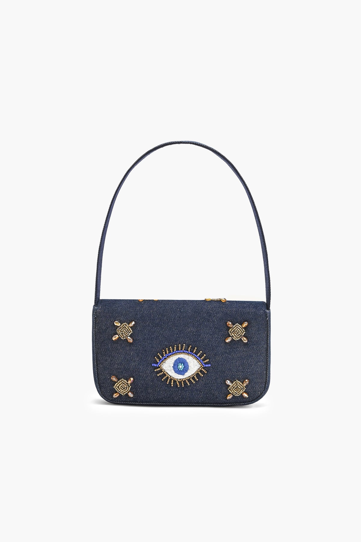 Evil Eye Denim Shoulder Bag