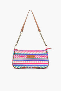 Geometric Charm Shoulder Bag - Pink