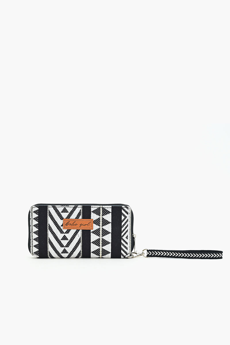 Geometric Charm Wallet - Black
