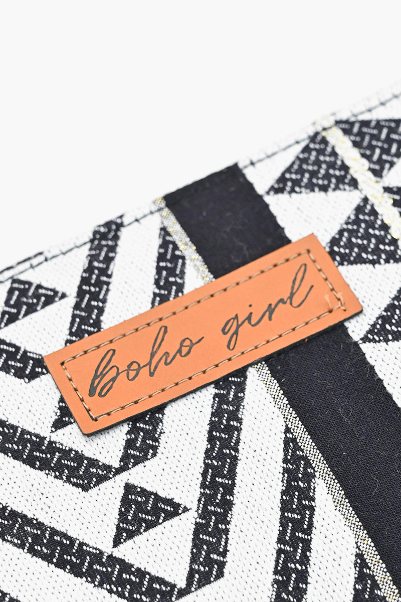 Geometric Charm Wallet - Black