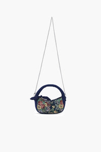 Floral Jacquard Mini Crescent Hand Bag