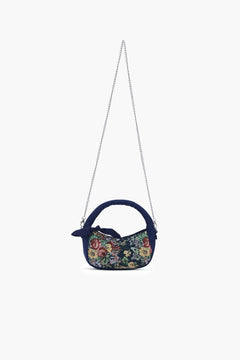 Floral Jacquard Mini Crescent Hand Bag