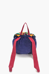Azure Embroidered Mini Backpack