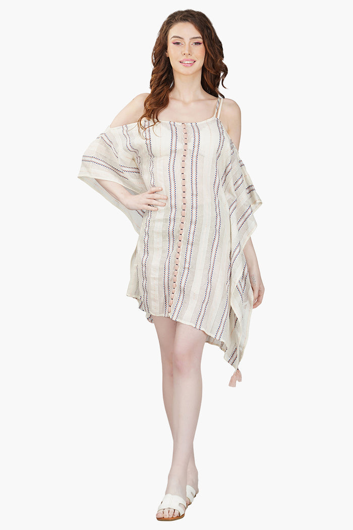 Marie Nautical Cold Shoulder Kaftan Dress