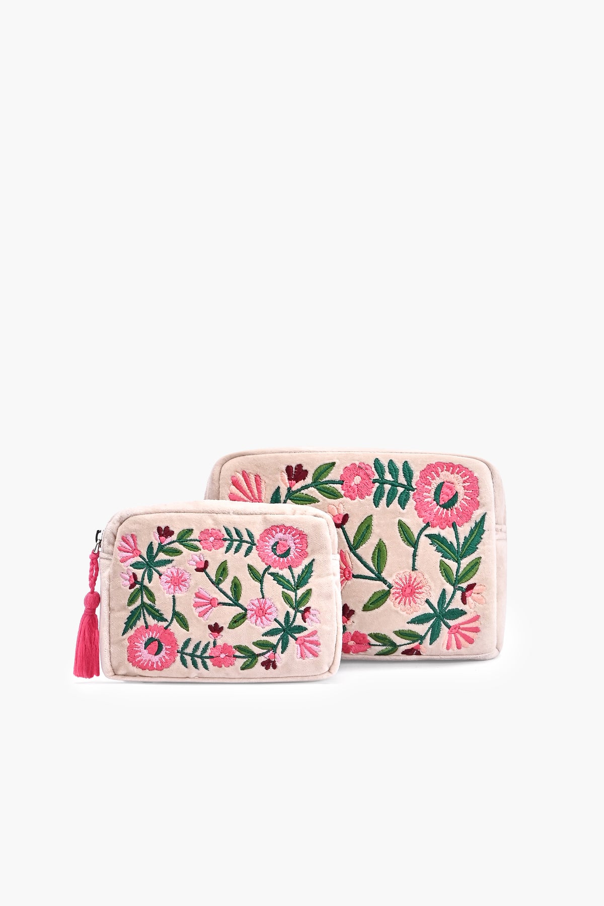 Gulbahar Floral Embroidered Pouch Set of 2