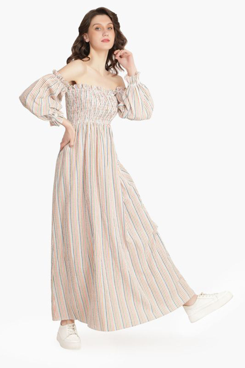 Playful Seersucker Maxi Dress