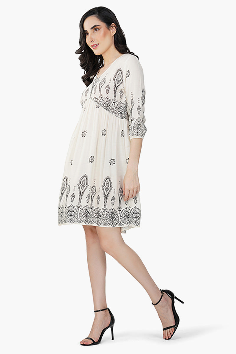 Trendy Boho V-Neck Dress