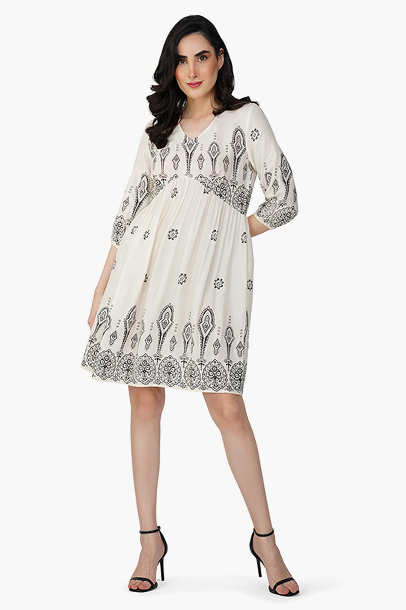 Trendy Boho V-Neck Dress
