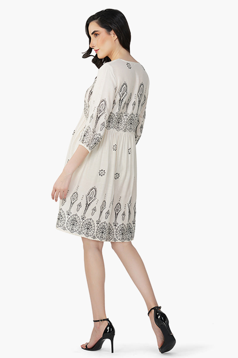 Trendy Boho V-Neck Dress