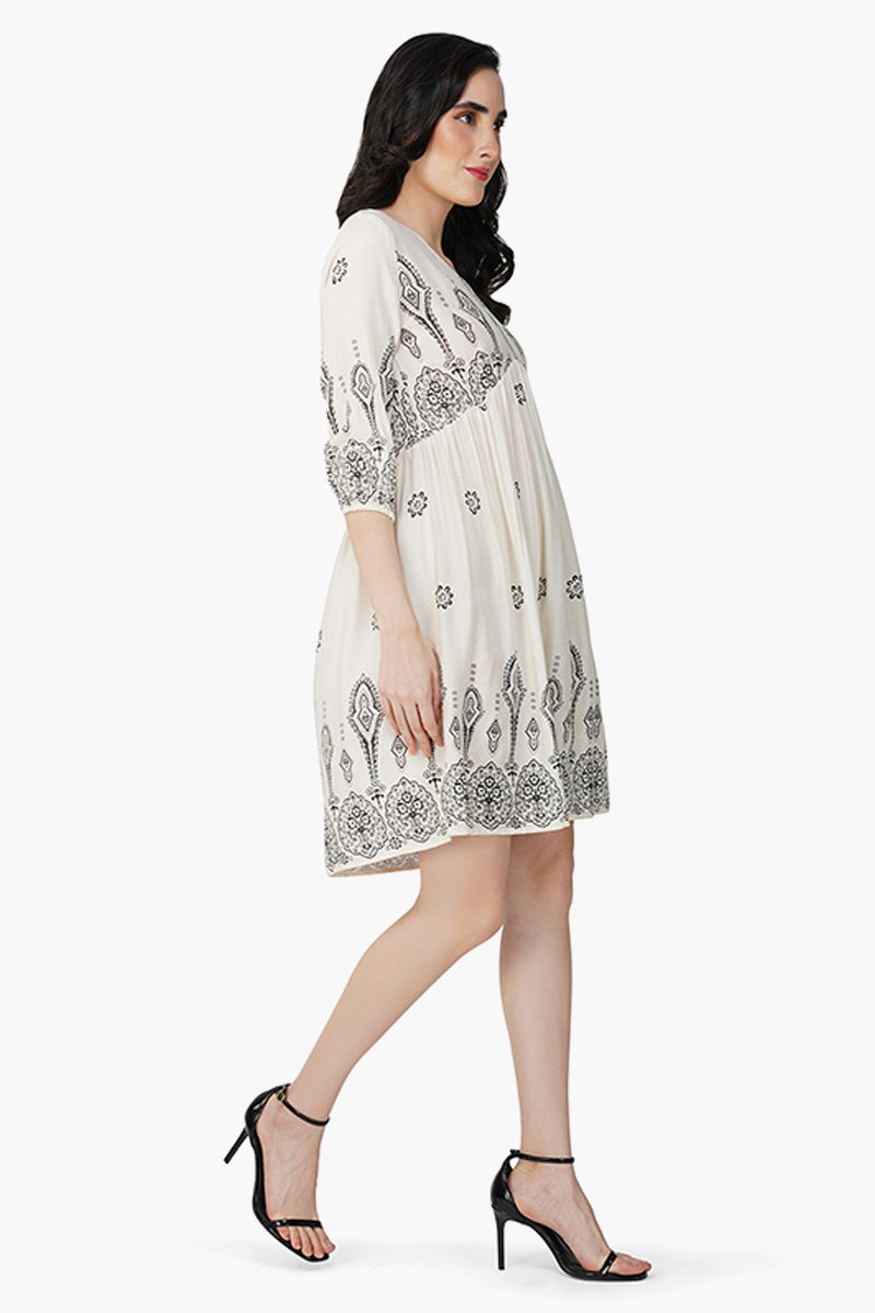 Trendy Boho V-Neck Dress
