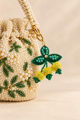 Lemon Blossom Beaded Keychain