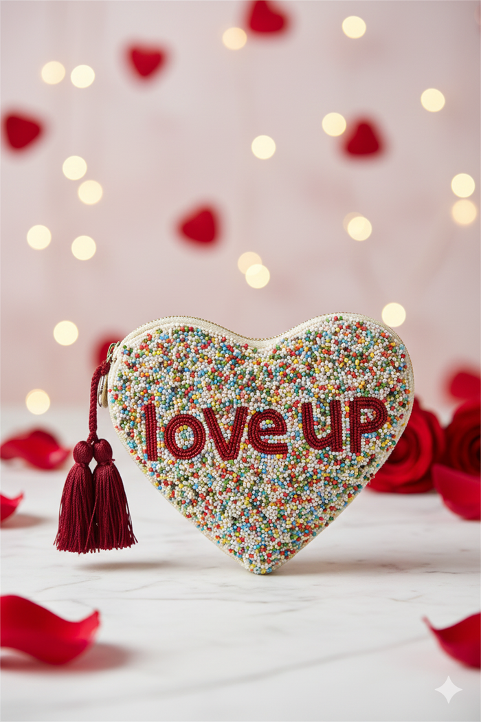 Bohogirl Love-Up Speckled Heart Pouch