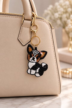 Milo Beaded Dog Keychain
