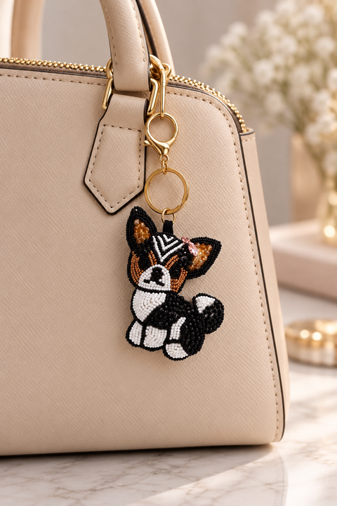Milo Beaded Dog Keychain