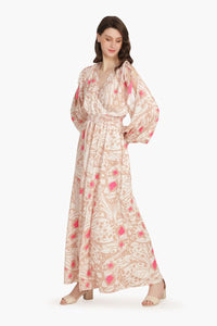 Misty Rose Butterfly Cold Shoulder Dress
