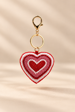 Sweetheart Beaded Heart Keychain