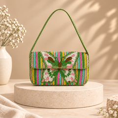 Butterfly Hand-Beaded Shoulder Bag for Women