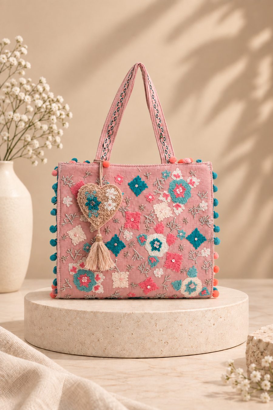 Whimsical Pink Mini Tote Bag