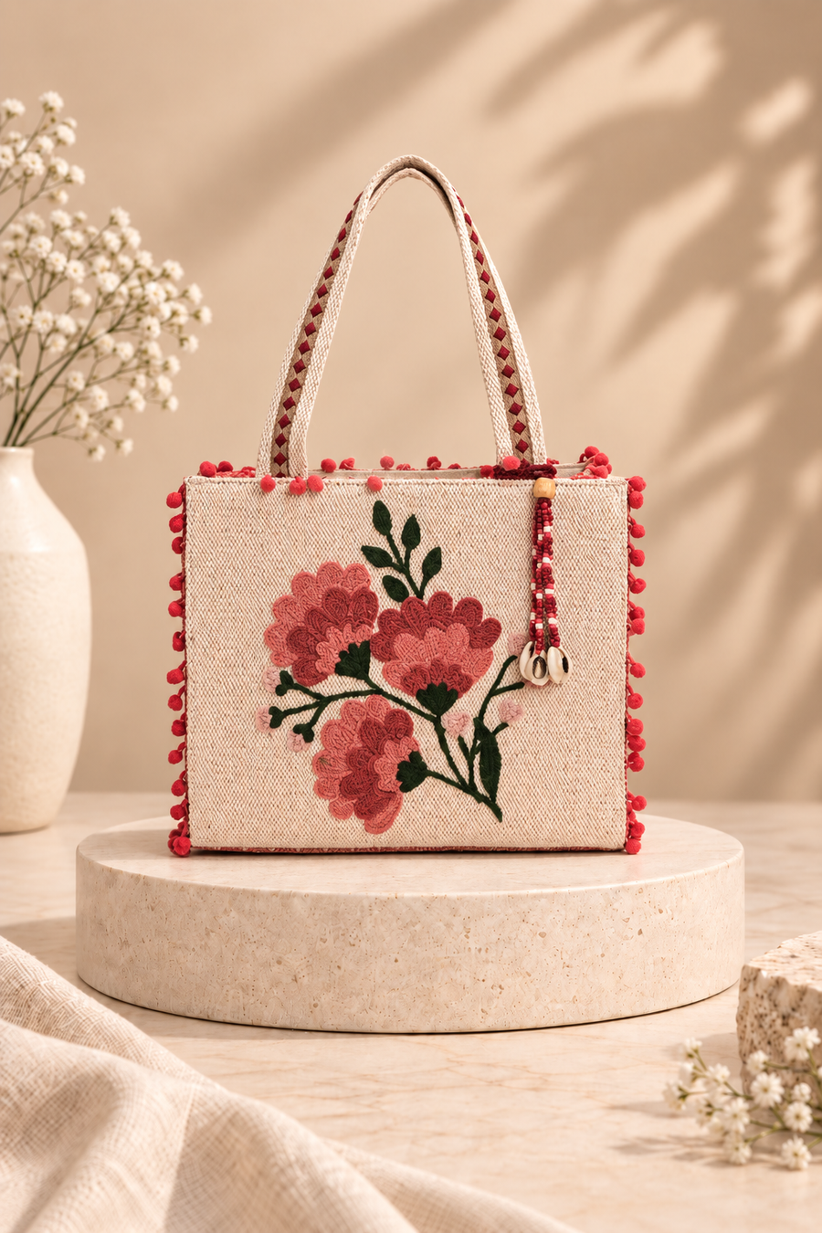 Coral Bloom Mini Tote