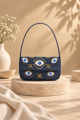 Evil Eye Denim Shoulder Bag