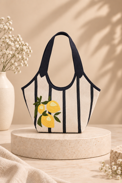 Lemon Embroidered Shoulder Bag