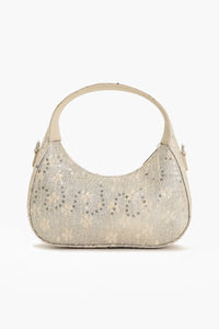 Moonlit Lace Handbag - Ivory Vegan Leather Bag