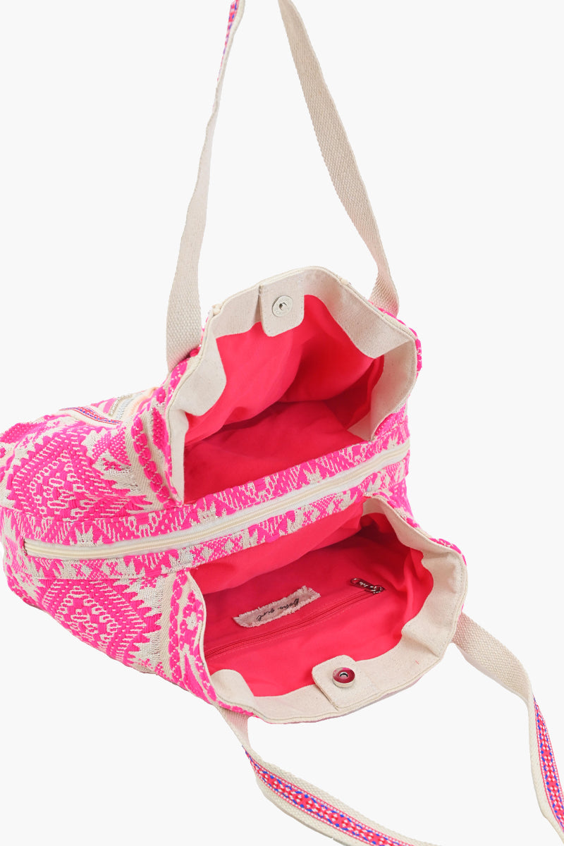 Bohemian Embellished Pink Tote Bag