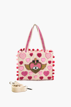 Heartfelt Rose Wings Mini Tote Bag