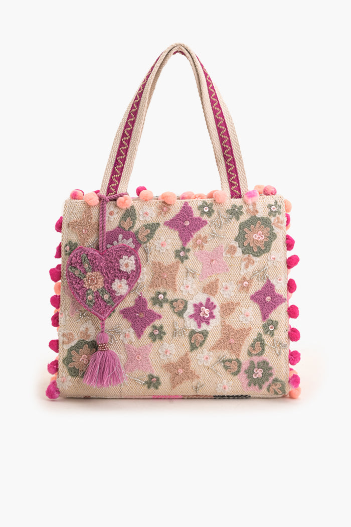 Whimsical Beige Mini Tote Bag