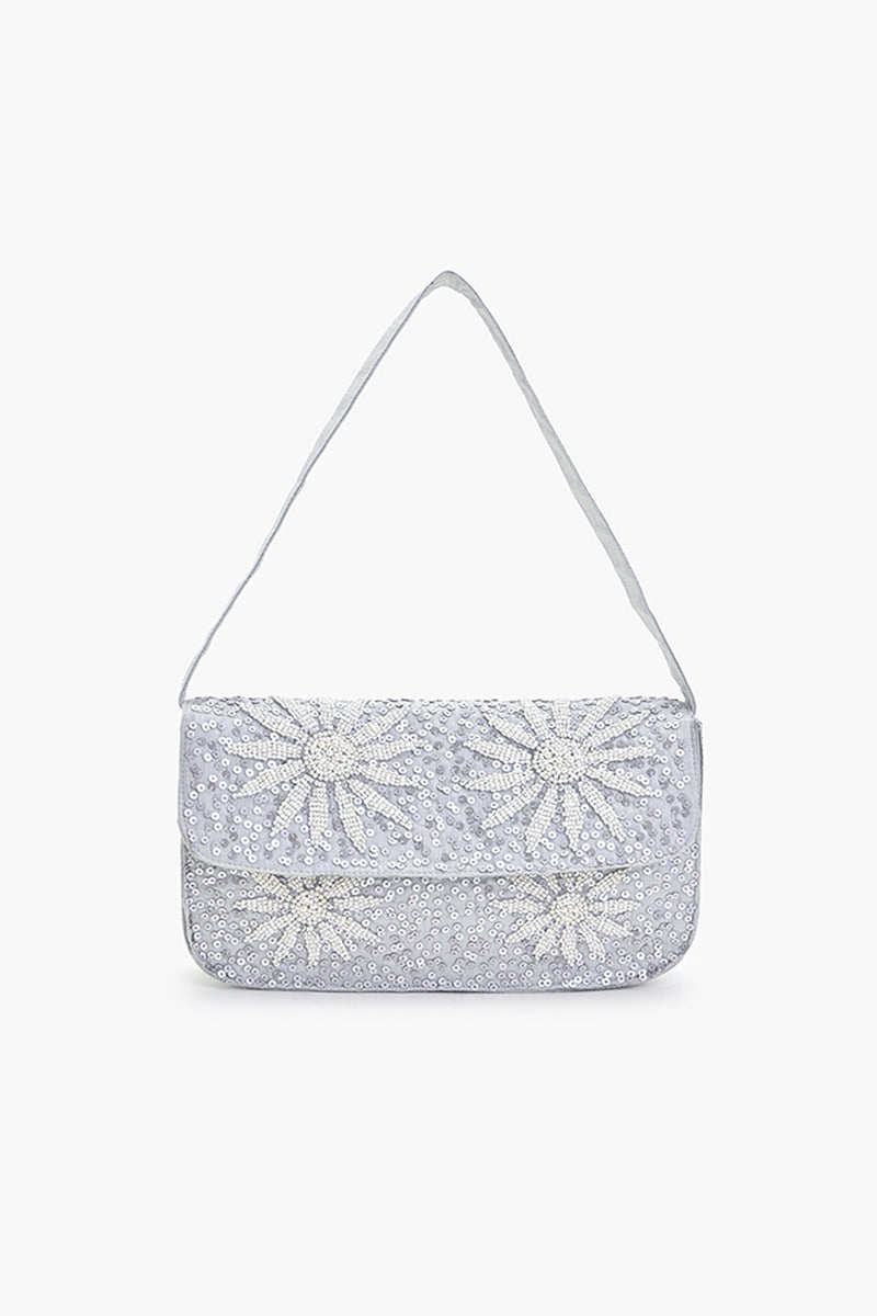 Daisy Delight Beaded Clutch