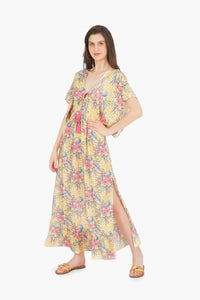 Citrine Spiral Bird Maxi Dress