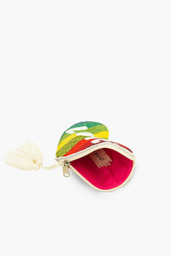 Handmade Rainbow Heart Beaded Pouch - love up Luxury Coin Purse & Mini Clutch
