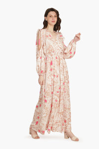 Misty Rose Butterfly Cold Shoulder Dress