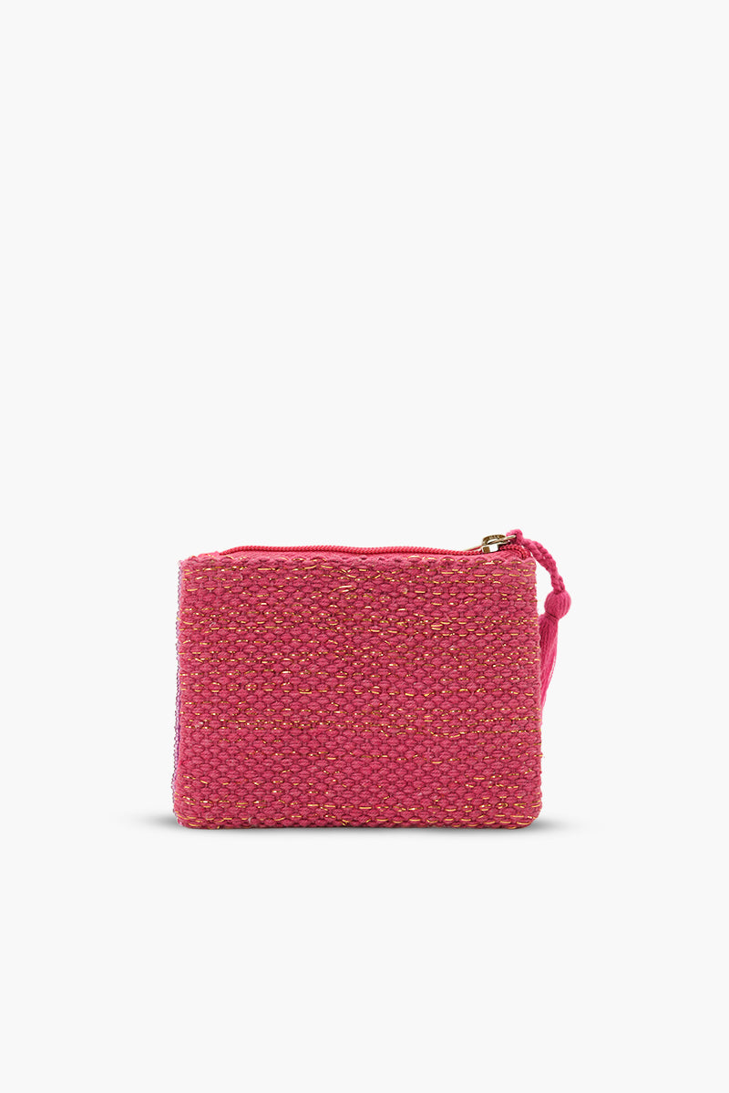 Handmade Multi-Color Striped Beaded Pouch - LOVE UP Luxury Mini Coin Pouch