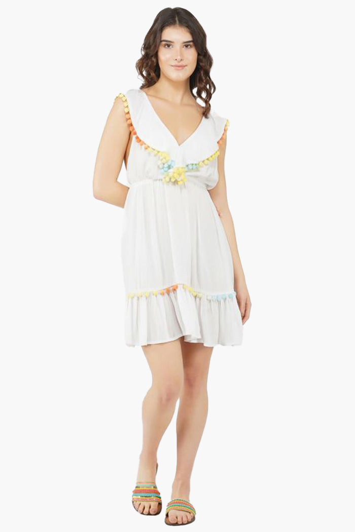 Confetti Fun Pom Pom Mini Dress