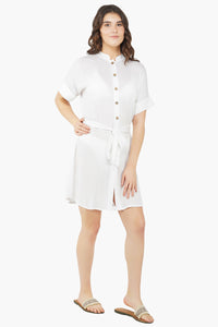 The Elizabeth Pure White T-Shirt Dress