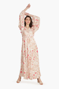 Misty Rose Butterfly Cold Shoulder Dress