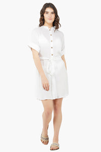 The Elizabeth Pure White T-Shirt Dress