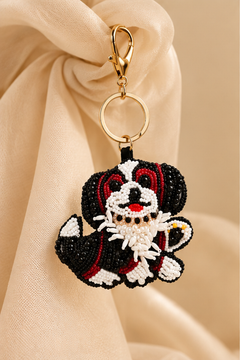 Bella Beaded Dog Keychain