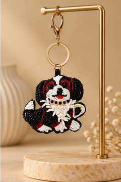 Bella Beaded Dog Keychain