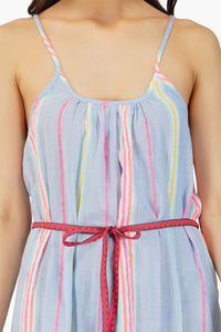 Rainbow Cotton Striped Maxi Dress