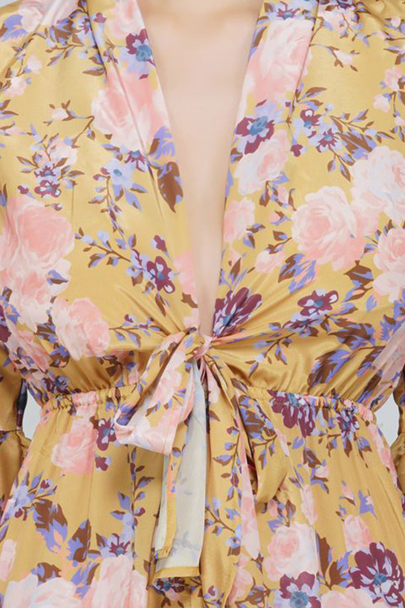 Golden Hour Floral Midi Dress