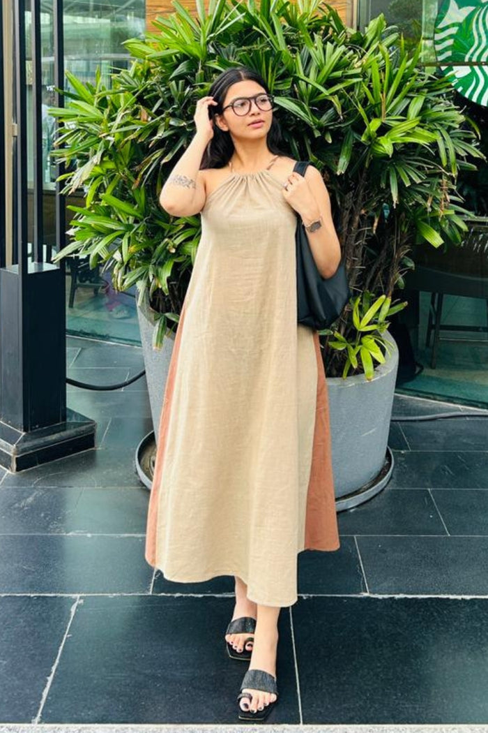 Sandstone Cotton Maxi Dress