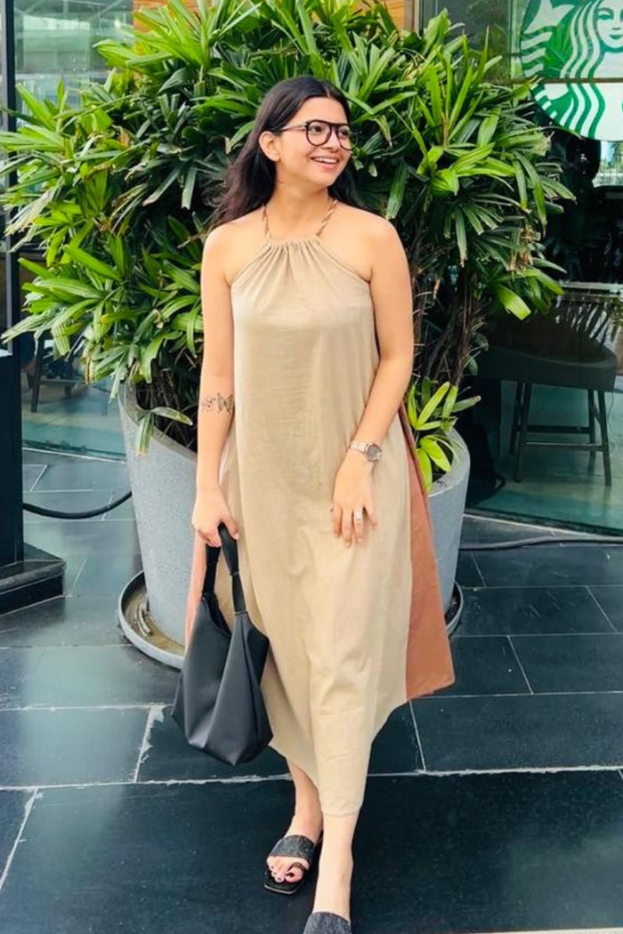 Sandstone Cotton Maxi Dress
