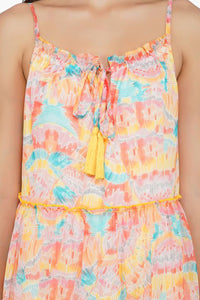 Rain Stroke Tiered maxi Dress