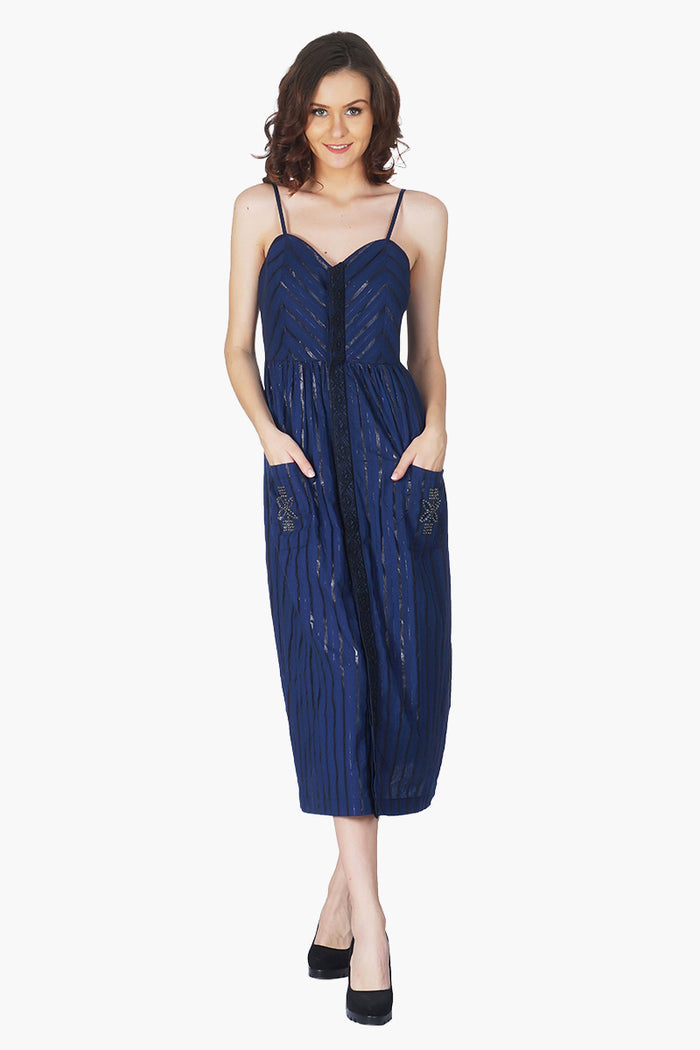 Midnight Bloom Midi Dress
