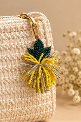 pineapple tassel beaded keychain