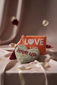 Heart & Soul Beaded Pouch Set of 2 - Handcrafted Heart-Shaped & Square Purse