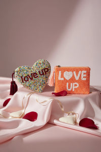 Heart & Soul Beaded Pouch Set of 2 - Handcrafted Heart-Shaped & Square Purse