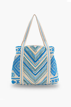 Bohemian Embellished Tote Bag - Blue